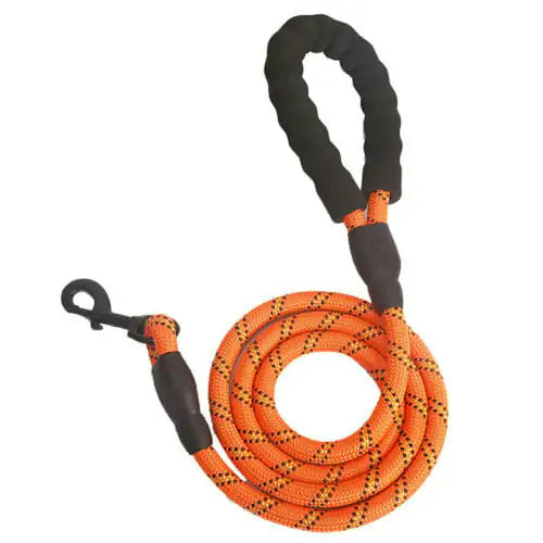 Tails on Trails Reflective Braided Nylon Dog Leash – Durable Traction Rope for Safe Walking