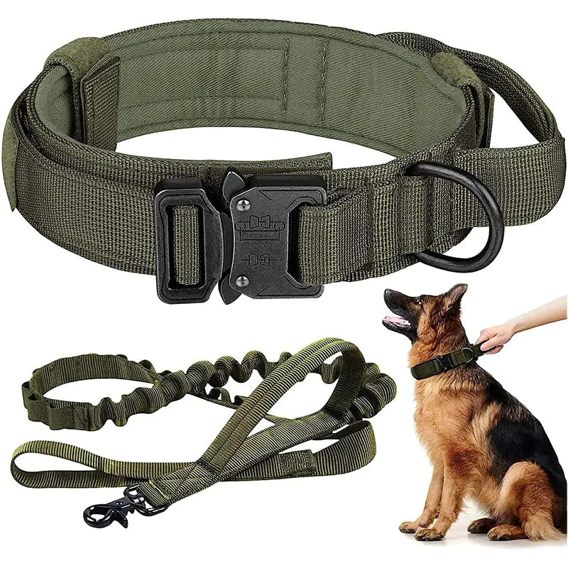Tails on Trails Tactical Dog Leash – Heavy-Duty Nylon with Metal Buckle for Large Dogs