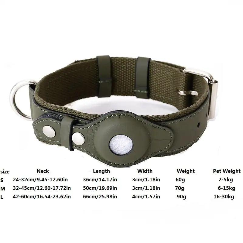 Tails on Trails AirTag Dog Collar & Leash Set – Secure Tracking for Medium & Large Dogs