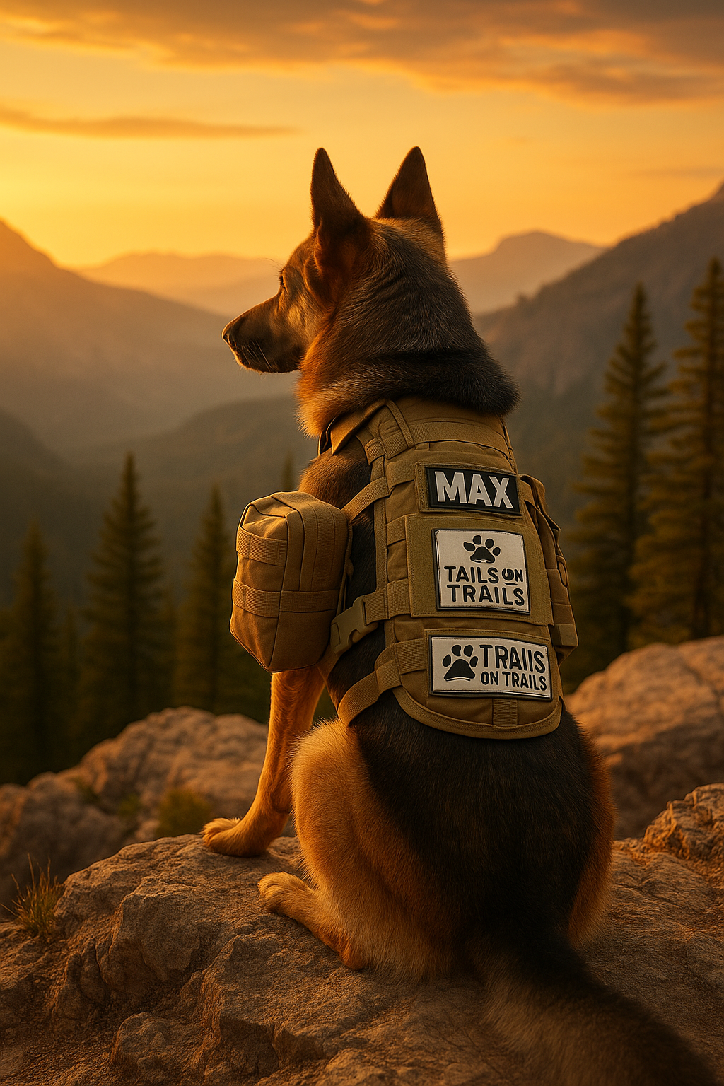 TrailGuard™ Tactical Dog Harness + Saddle Bags | Rugged Control & Adventure Storage - Tails on Trails