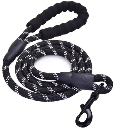 Tails on Trails Reflective Braided Nylon Dog Leash – Durable Traction Rope for Safe Walking