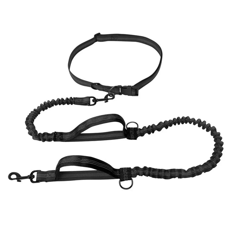 FlexStrap™ Dual-Handle Bungee Leash & Harness Set – Reflective, Shock-Absorbing, and Built for Control - Tails on Trails