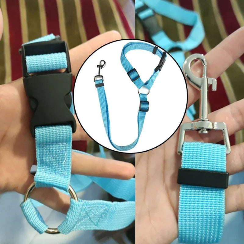 1PC Pet Car Seat Belt Nylon Lead Leash Backseat Safety Belt Adjustable pet collars dog collar cat collar - Tails on Trails