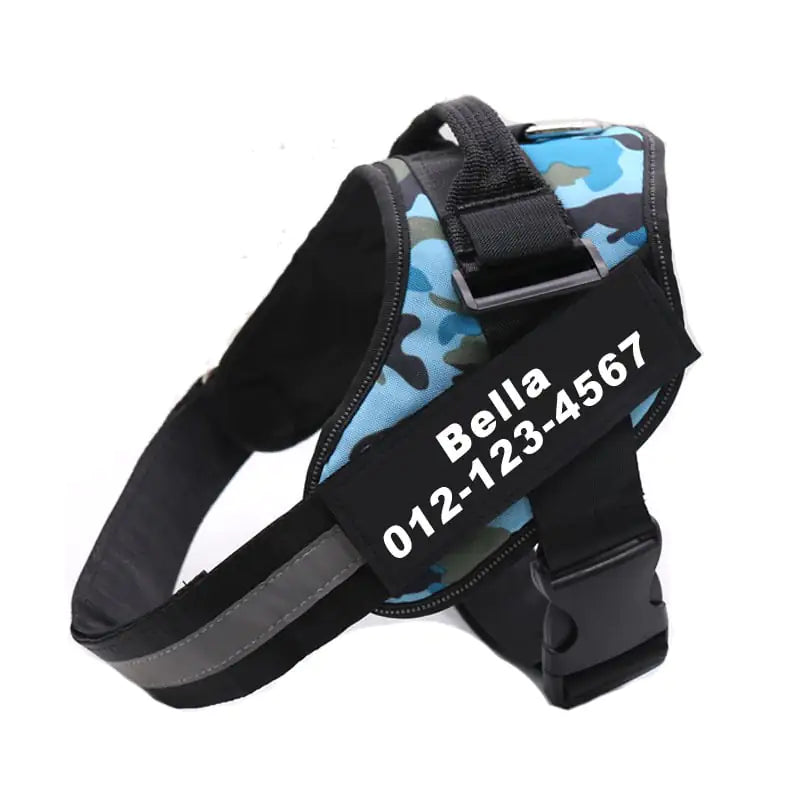Tails on Trails Camouflage Harness & Leash Set – Light Blue Design (XS–XXL)