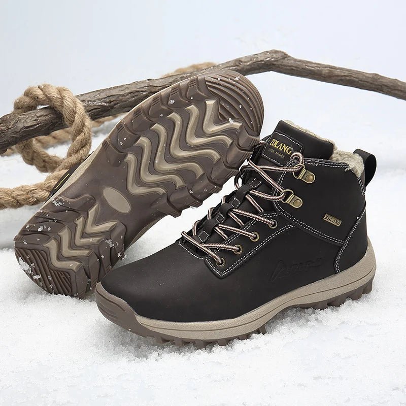 TrailBuilt™ Men’s Waterproof Leather Boots – Rugged, Warm & Durable (US Sizes 6.5–13) - Tails on Trails