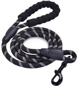 Tails on Trails Reflective Braided Nylon Dog Leash – Durable Traction Rope for Safe Walking