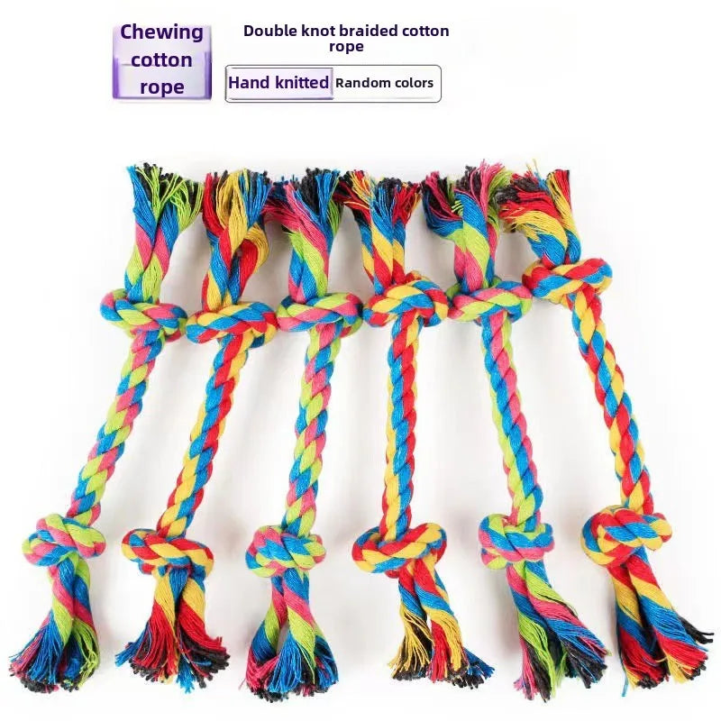 2pcs Dog Toy Pet Molar Bite-resistant Cotton Rope Knot for Small Dog Puppy Relieving Stuffy Cleaning Teeth Pet Chew Toys