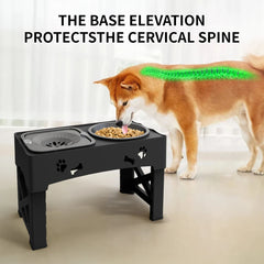 Adjustable 3 - in - 1 Pet Feeder - Tails on Trails