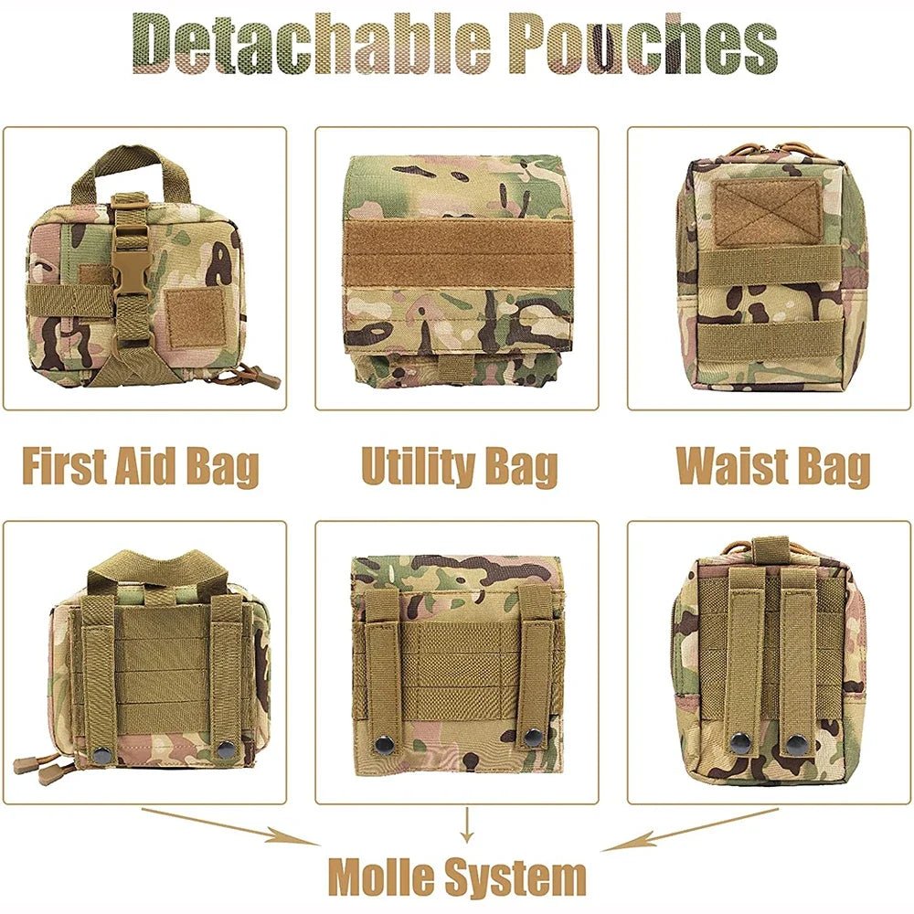 Camouflage Tactical Dog Harness & Leash Set – K9 Training Vest for Large Breeds - Tails on Trails