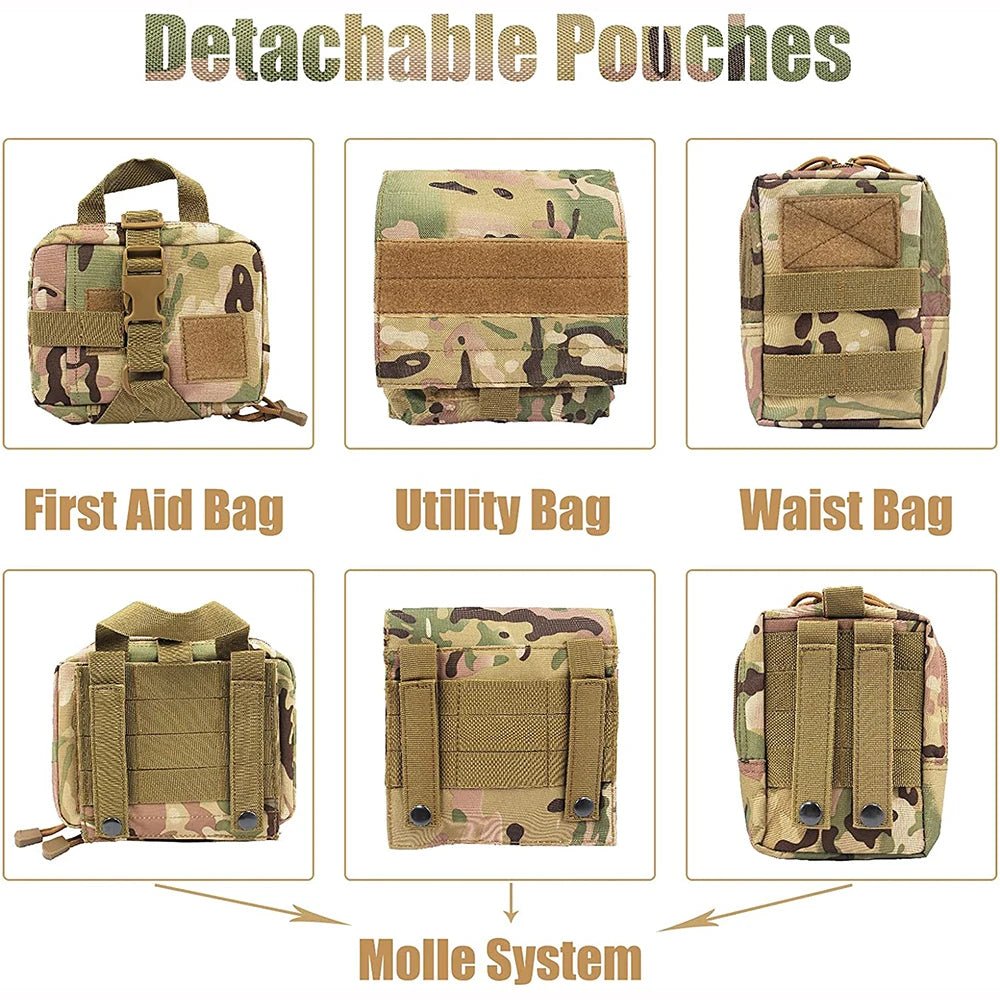 Camouflage Tactical Dog Harness & Leash Set – K9 Training Vest for Large Breeds - Tails on Trails