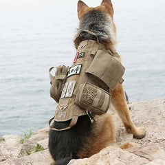 Camouflage Tactical Dog Harness & Leash Set – K9 Training Vest for Large Breeds - Tails on Trails