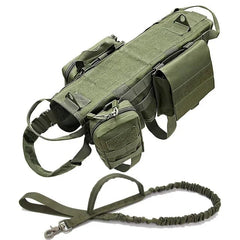 Camouflage Tactical Dog Harness & Leash Set – K9 Training Vest for Large Breeds - Tails on Trails