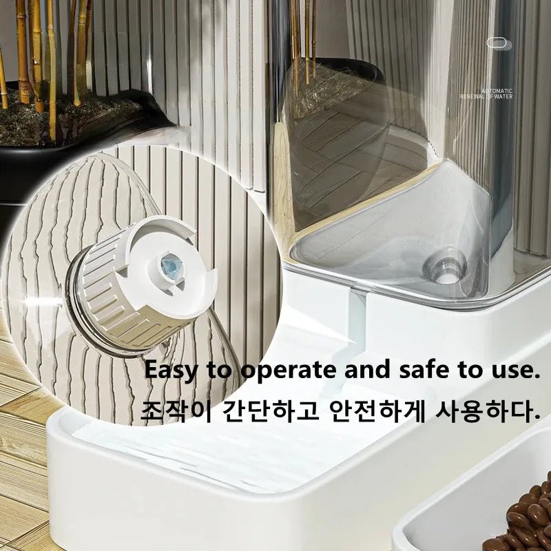 Dog Automatic Feeder Transparent Automatic Gravity Cat Water Bowl High Capacity Food Storage Container Cat And Dog Accessories - Tails on Trails