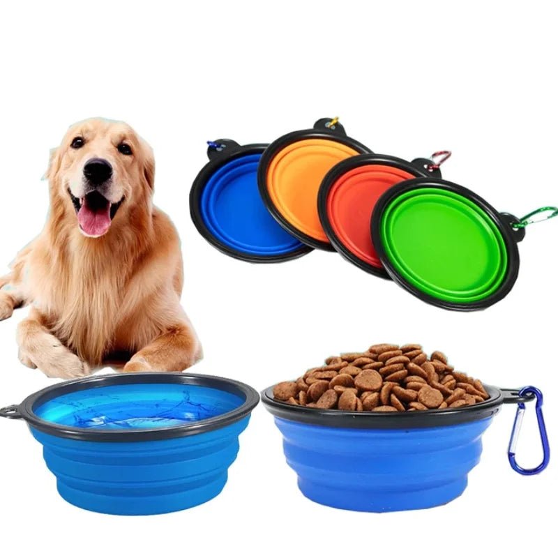 New 350ml Folding Bowl With Keychain Pet Bowl Portable Travel Dog Bowl Convenient Cat bowl Non - deformable Folding Bowl - Tails on Trails