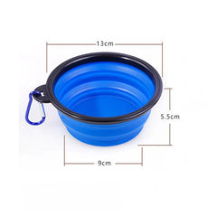 New 350ml Folding Bowl With Keychain Pet Bowl Portable Travel Dog Bowl Convenient Cat bowl Non - deformable Folding Bowl - Tails on Trails