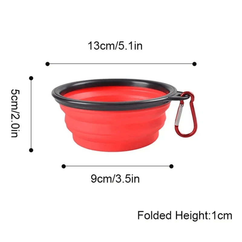 New 350ml Folding Bowl With Keychain Pet Bowl Portable Travel Dog Bowl Convenient Cat bowl Non - deformable Folding Bowl - Tails on Trails