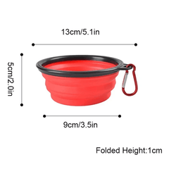 New 350ml Folding Bowl With Keychain Pet Bowl Portable Travel Dog Bowl Convenient Cat bowl Non - deformable Folding Bowl - Tails on Trails