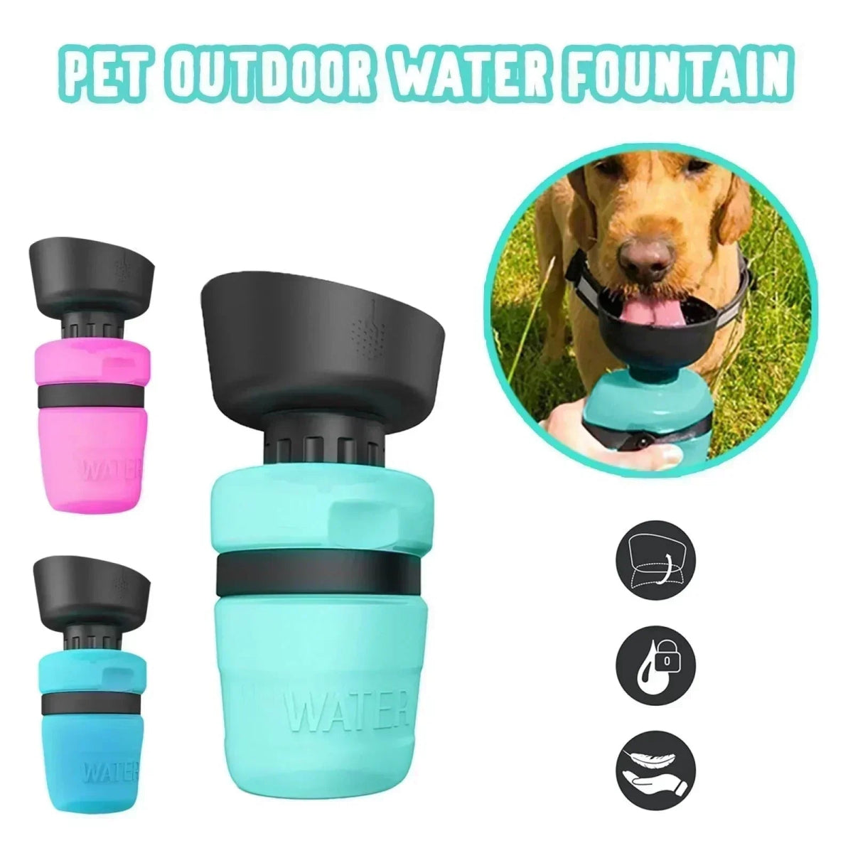 Pet Drinking Water Bottle - Tails on Trails
