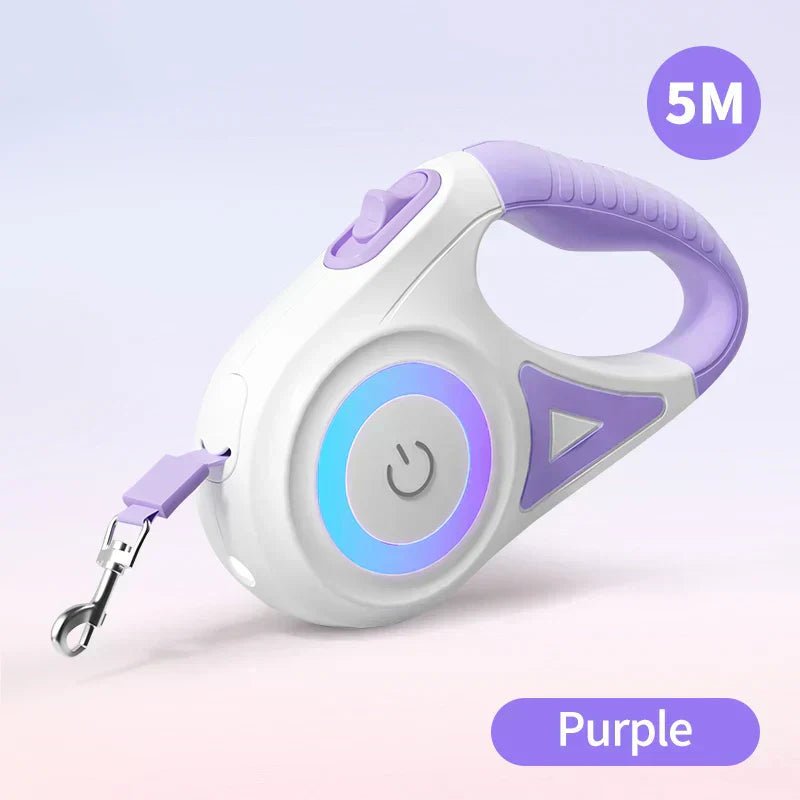 Retractable Dog Leash with LED Light – Tangle - Free, Night Safe, One - Hand Brake - Tails on Trails