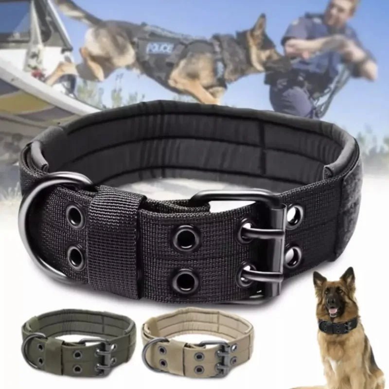 Rugged Tactical Dog Collar - Heavy Duty, Military Grade - Tails on Trails