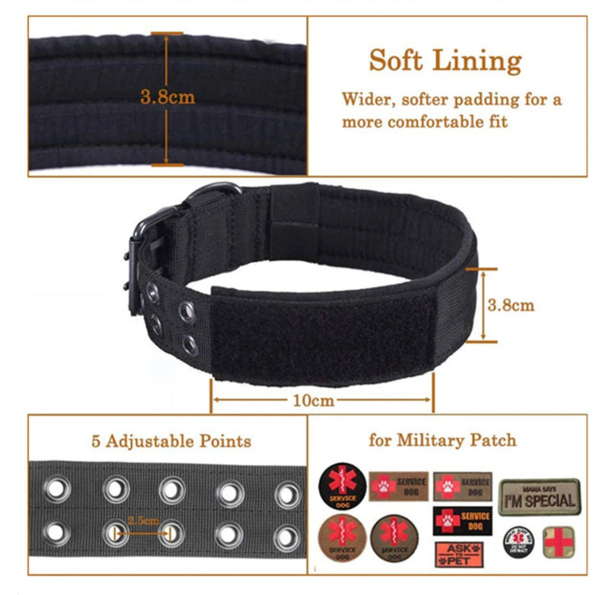 Rugged Tactical Dog Collar - Heavy Duty, Military Grade - Tails on Trails