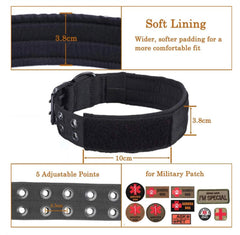 Rugged Tactical Dog Collar - Heavy Duty, Military Grade - Tails on Trails