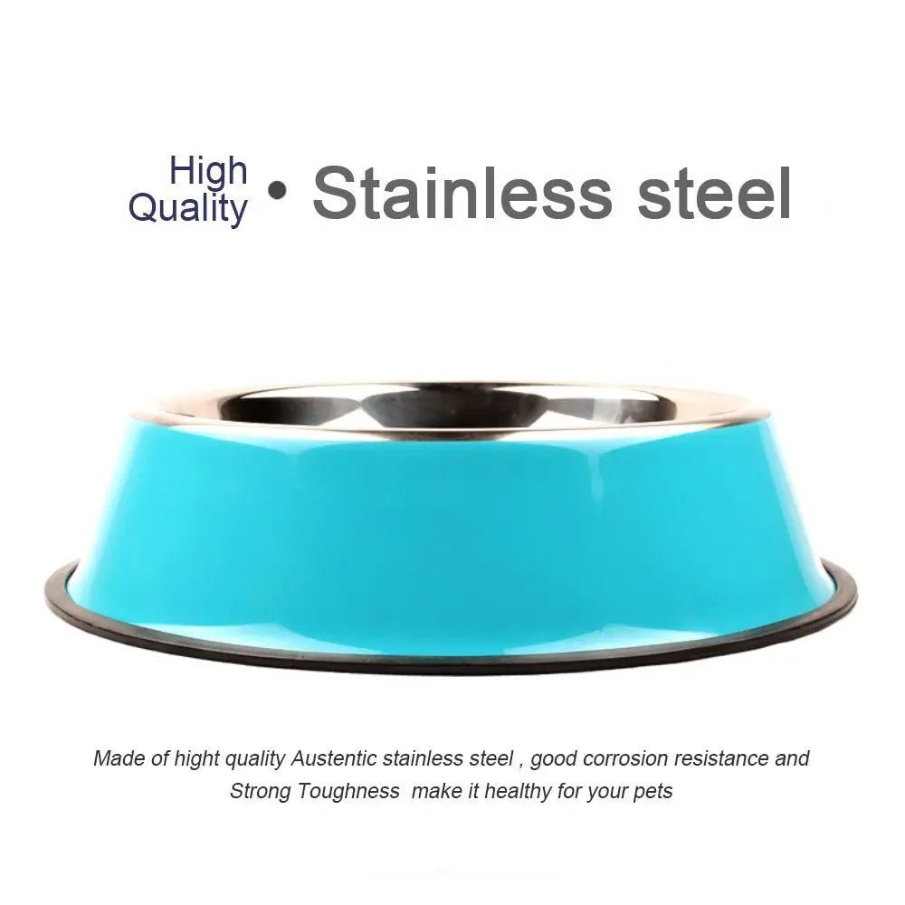 Stainless Dog Bowls Pet Steel Bowl Set Food Water Bowl for Dogs Anti - skid - Tails on Trails
