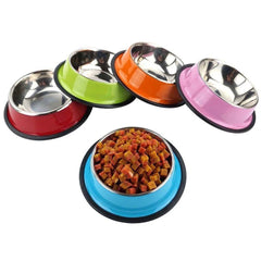 Stainless Dog Bowls Pet Steel Bowl Set Food Water Bowl for Dogs Anti - skid - Tails on Trails