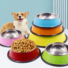 Stainless Dog Bowls Pet Steel Bowl Set Food Water Bowl for Dogs Anti - skid - Tails on Trails