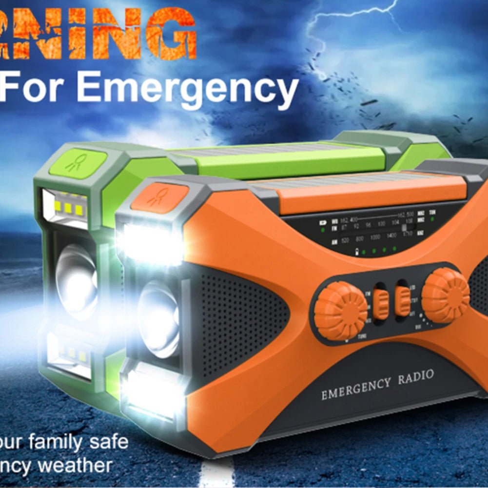 Survival Power Hub – Solar Crank Radio + 10,000mAh Charger - Tails on Trails