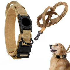 Tactical Dog Collar with AirTag Holder - Heavy Duty, Adjustable, Secure Fit - Tails on Trails