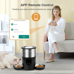 Tails on Trails 4.5L Smart WiFi Automatic Pet Feeder – Dual Stainless Steel Bowls for Dogs - Tails on Trails