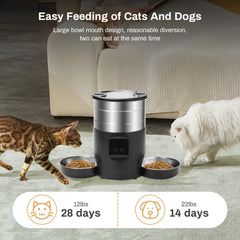 Tails on Trails 4.5L Smart WiFi Automatic Pet Feeder – Dual Stainless Steel Bowls for Dogs - Tails on Trails