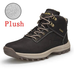 TrailBuilt™ Men’s Waterproof Leather Boots – Rugged, Warm & Durable (US Sizes 6.5–13) - Tails on Trails