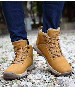 TrailBuilt™ Men’s Waterproof Leather Boots – Rugged, Warm & Durable (US Sizes 6.5–13) - Tails on Trails