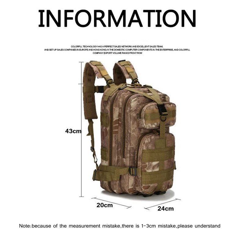 TrailForce™ Tactical Pack – Rugged Outdoor Rucksack for Hiking, Camping & Travel - Tails on Trails
