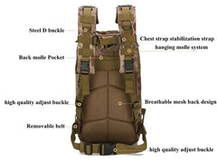 TrailForce™ Tactical Pack – Rugged Outdoor Rucksack for Hiking, Camping & Travel - Tails on Trails