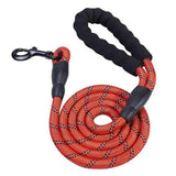 Tails on Trails Reflective Braided Nylon Dog Leash – Durable Traction Rope for Safe Walking